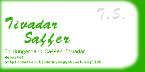 tivadar saffer business card